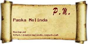 Paska Melinda névjegykártya